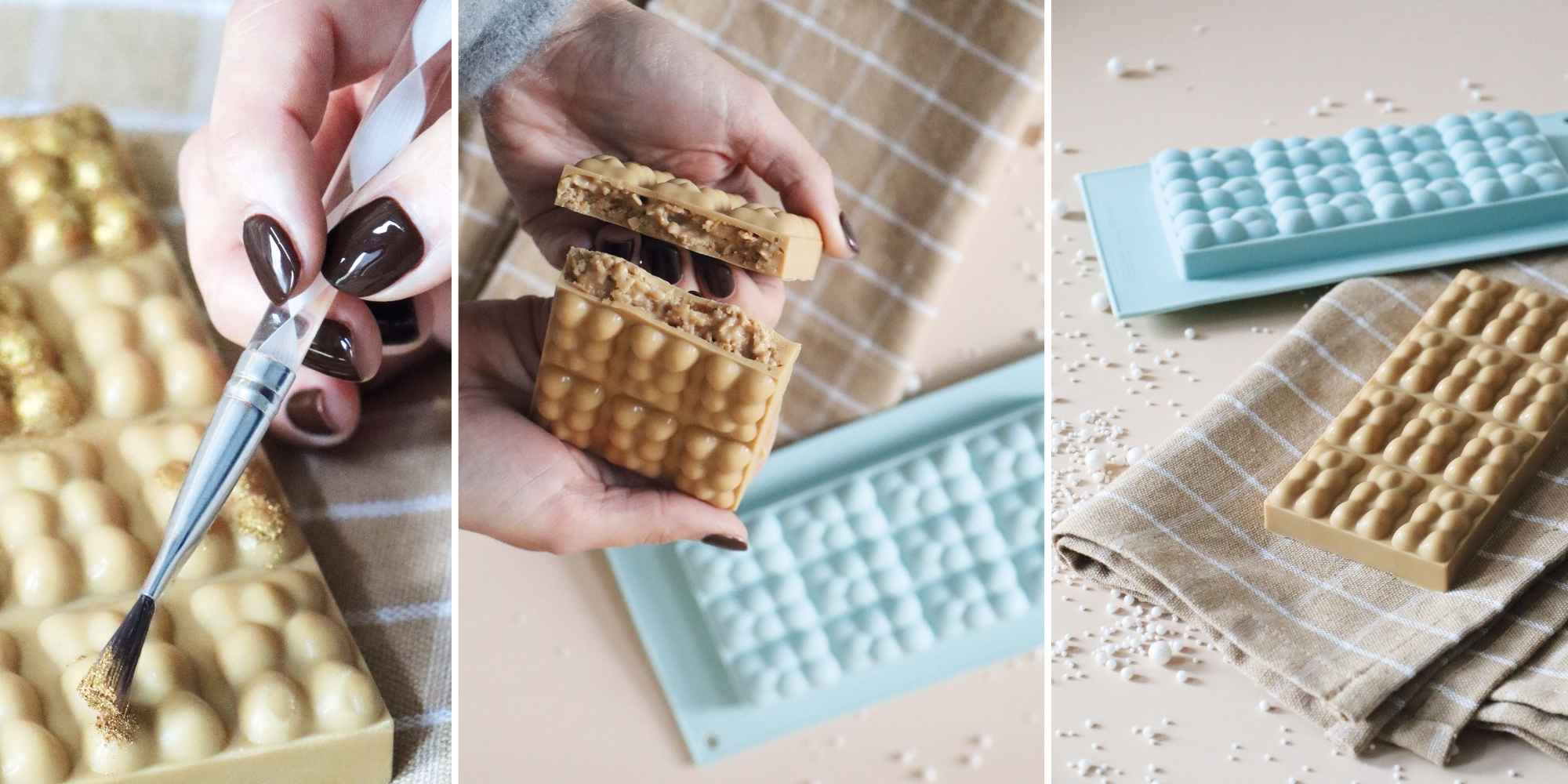 Recette tablette oursons crème de noisettes et chocolat blond